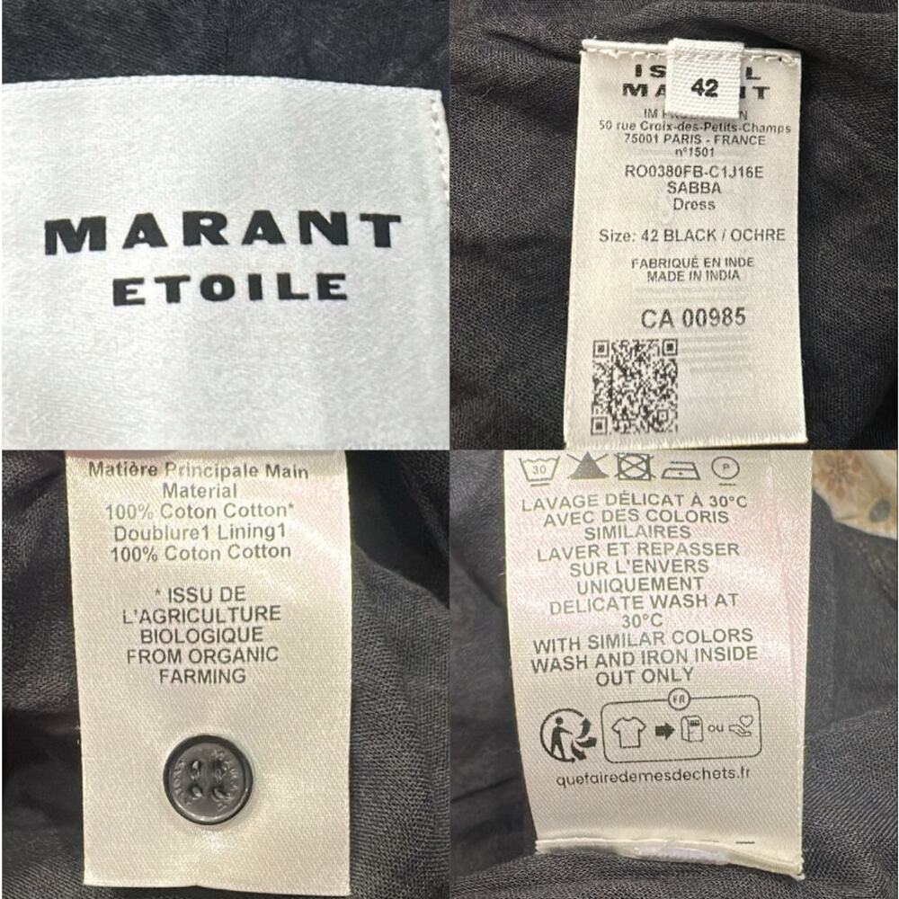 Isabel Marant Etoile Sabba Strappy Bandana Print Midi Dress‎ Black Ochre Size 10 - Picture 11 of 12